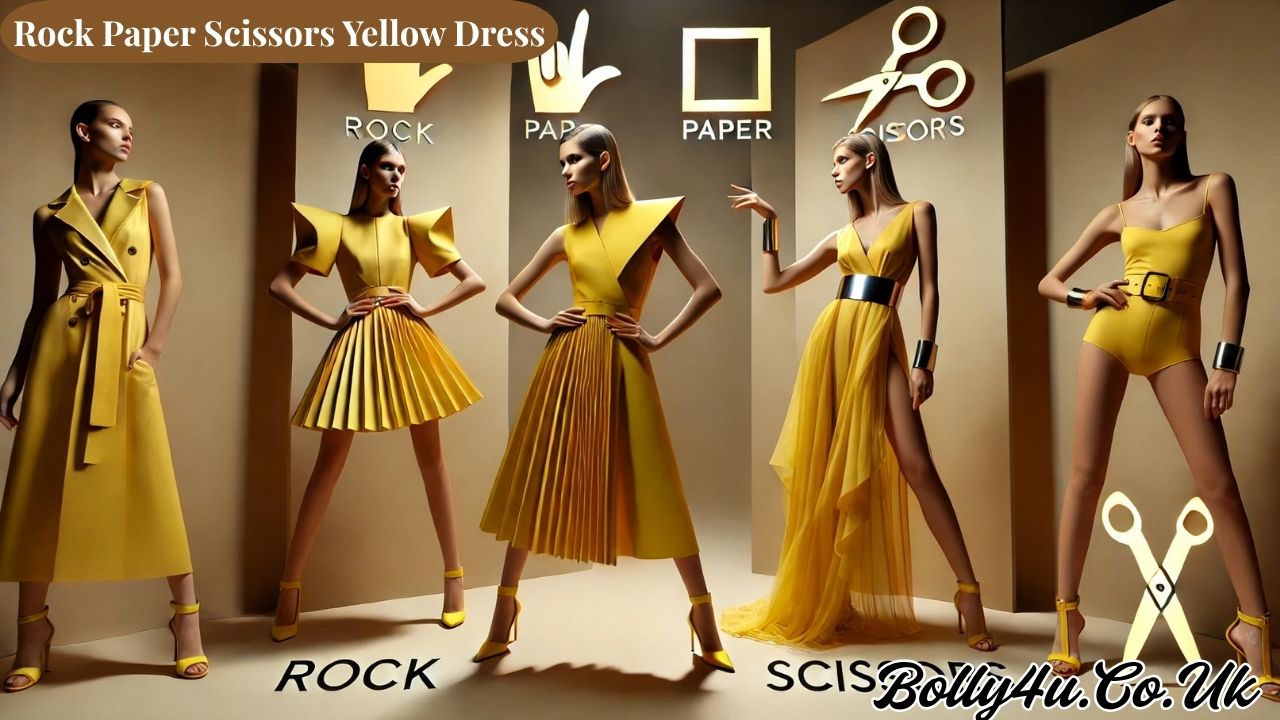 Rock Paper Scissors Yellow Dress