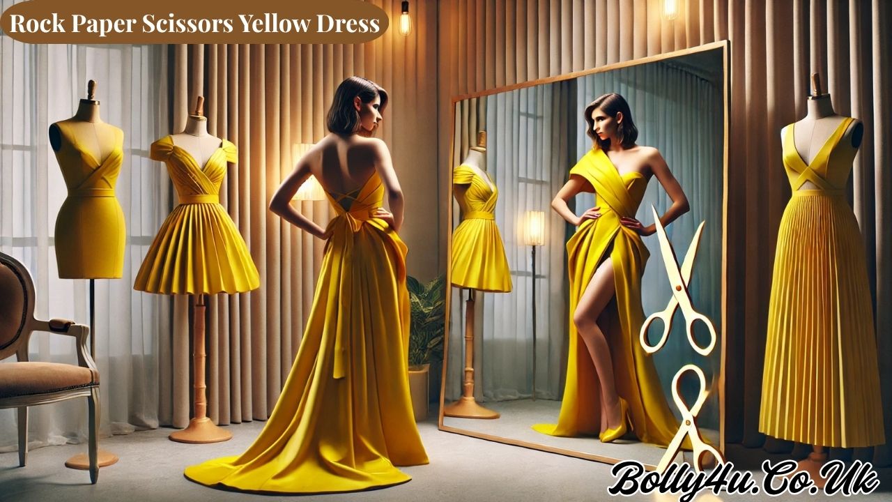 Rock Paper Scissors Yellow Dress